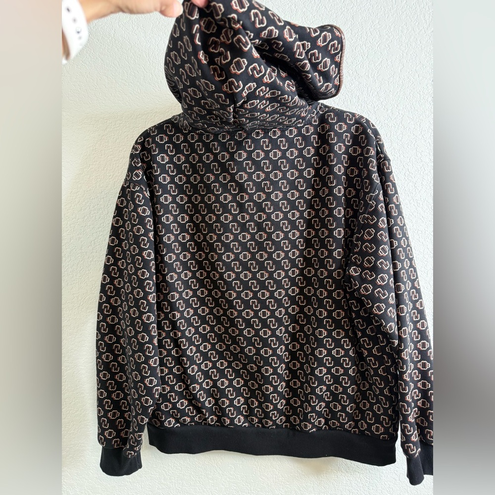 Maje Black & White Monogram Hooded Bomber Jacket - Picture 16 of 16